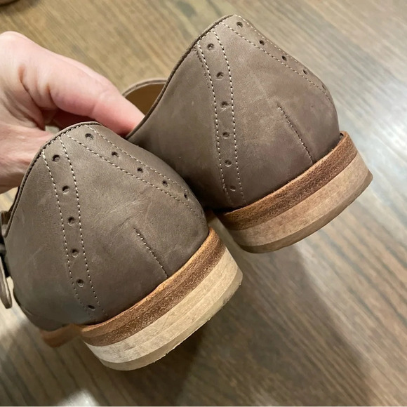 J.Crew Collection Perforated Monk Strap Loafers in Wet Cobblestone size 7.5 - Picture 9 of 12